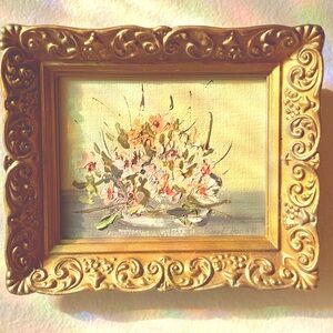 Vintage Framed Floral Painting